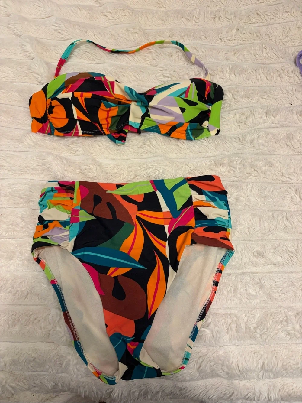 Bar III Multicolor Floral Print with Black and Green Accents